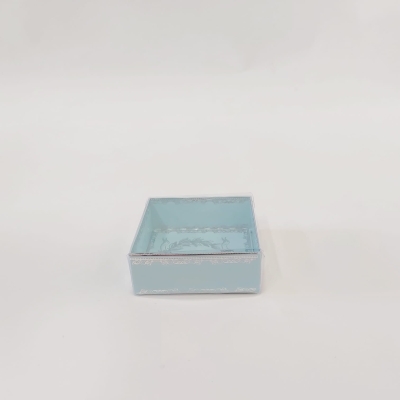 8x8x3 Gümüş Yaldızlı Mavi Kutu