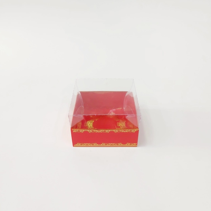 8x8x5 Altın Yaldızlı Kırmızı Kutu