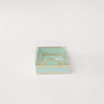 8x8x5 Altın Yaldızlı Mint Yeşili Kutu